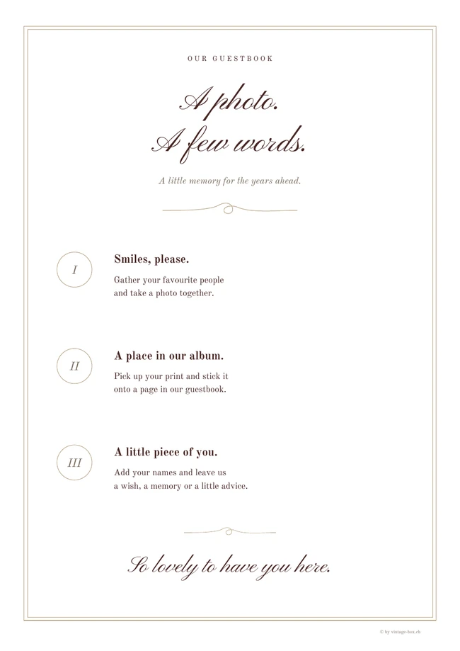 Guestbook instruction sign